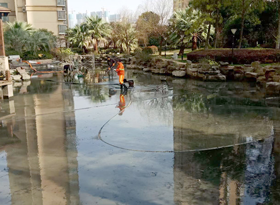 江干景观池淤泥清理